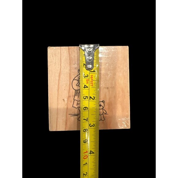 Vintage Aleene’s Wooden Rubber Mounted Stamp Mama Bear And Her Cubs 1992 Country - Picture 6 of 6